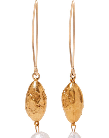 Alighieri Goodnight Moon Gold Plated Pearl Earrings
